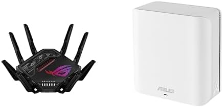 Bundle of ASUS ROG GT-BE98 PRO Quad-Band WiFi 7 Gaming Router Subscription-Free Security, AiMesh, VPN features + ZenWiFi BD4 Dual-Band WiFi 7 Mesh, 2450 sq. ft., Security & Parental Controls Included