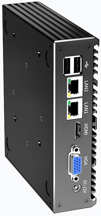 Fanless Mini PC, Industrial PC, Mini Computer Quad Core N2940, 4K HD+VGA, 2Gigabit Ethernet, USB, Mini Desktop PC 2 RS232 COM(Switch to 2 RS485), Win10/Linux,NO RAM NO SSD (NO RAM NO SSD)