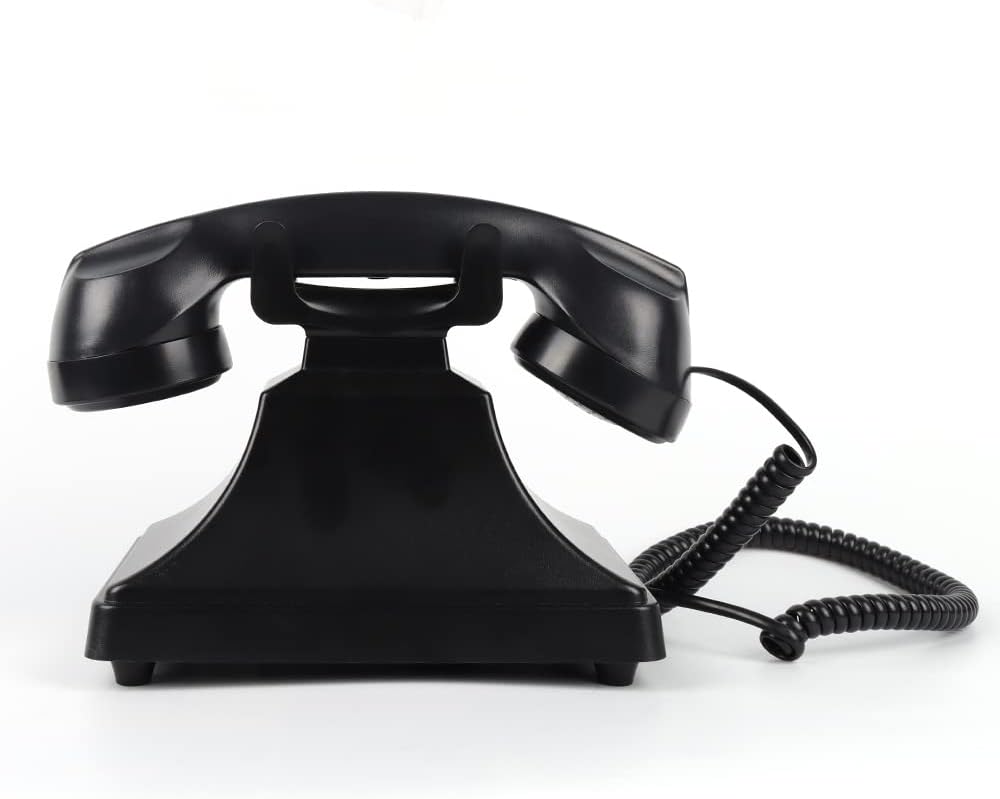 Audio Guest Book Telephone with Free LED Wedding Sign | Vintage-Style Audio Guestbook Wedding VoiceMessage Phone| Everything Included and Ready to Go | Retro Rotary Wedding GuestBooks Phone (Black)