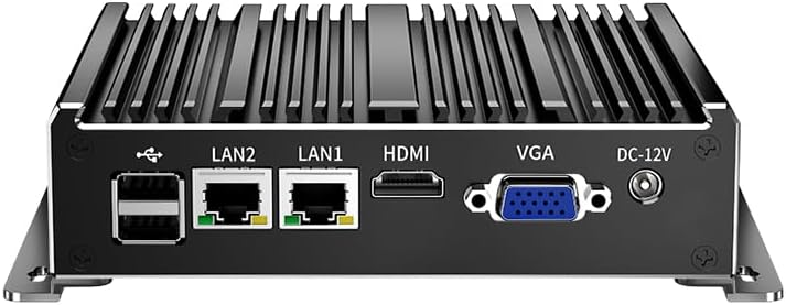 Fanless Mini PC, Industrial PC, Mini Computer Quad Core N2940, 4K HD+VGA, 2Gigabit Ethernet, USB, Mini Desktop PC 2 RS232 COM(Switch to 2 RS485), Win10/Linux,NO RAM NO SSD (NO RAM NO SSD)