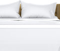 TEXAS LINEN CO. 100% Egyptian Cotton Queen Sheets Set - Luxury 1500 Series Couture Comfortin' Collection Egyptian Cotton Sheets Queen Size Bed Set (4 PC, White), 17' Deep Pocket, Hotel Bedding Set