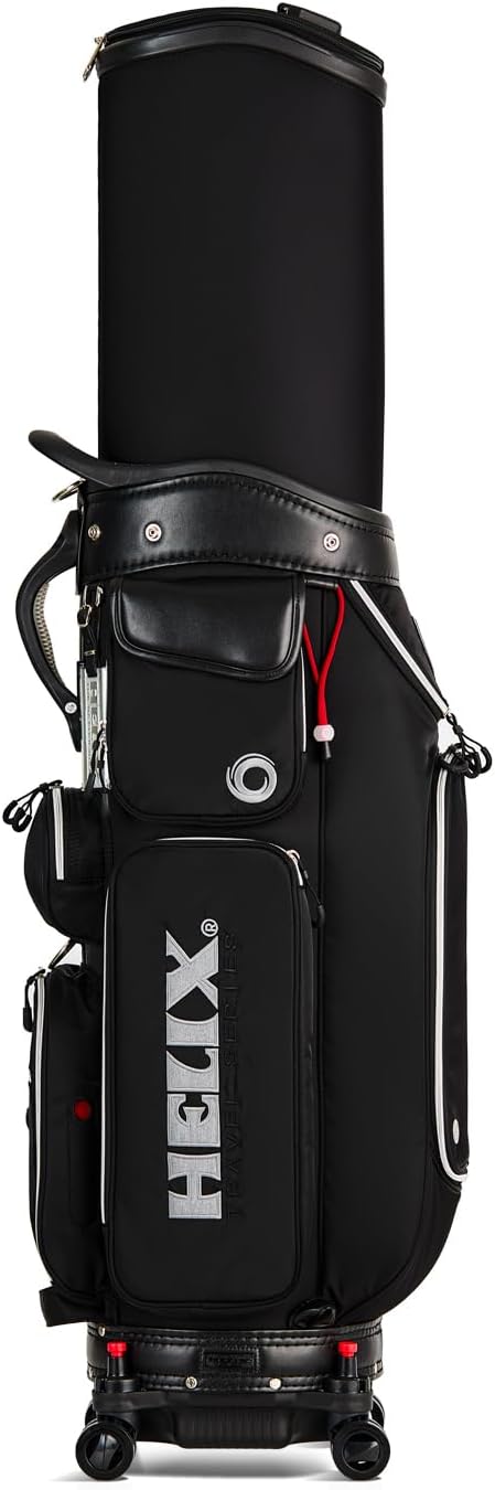 HELIX-Golf Golf Cart Bag, Easy to Carry, Retractable Golf Club Cart Bag with Locking Wheels Chassis and Latest Integrated Handgrip.