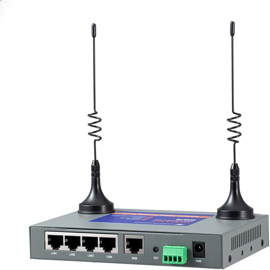 QX510-NW2 Industrial 4G LTE WiFi Router with 5 Ethernet Ports, Support T-Mobile EIOTCLUB SIM Card, Not for Verizon/ATT, Cellular VPN RS232 Modems for Cameras Manufacturing Retail POS Charging Station