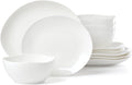 Lenox Dinnerware Set, Studio 1414 Curve 12-Piece Set, Service For 4, Bone China Material, Dishwasher & Microwave Safe, Home And Kitchen, Kitchen And Dining, Plates And Bowls Sets (White, 12 Pieces)
