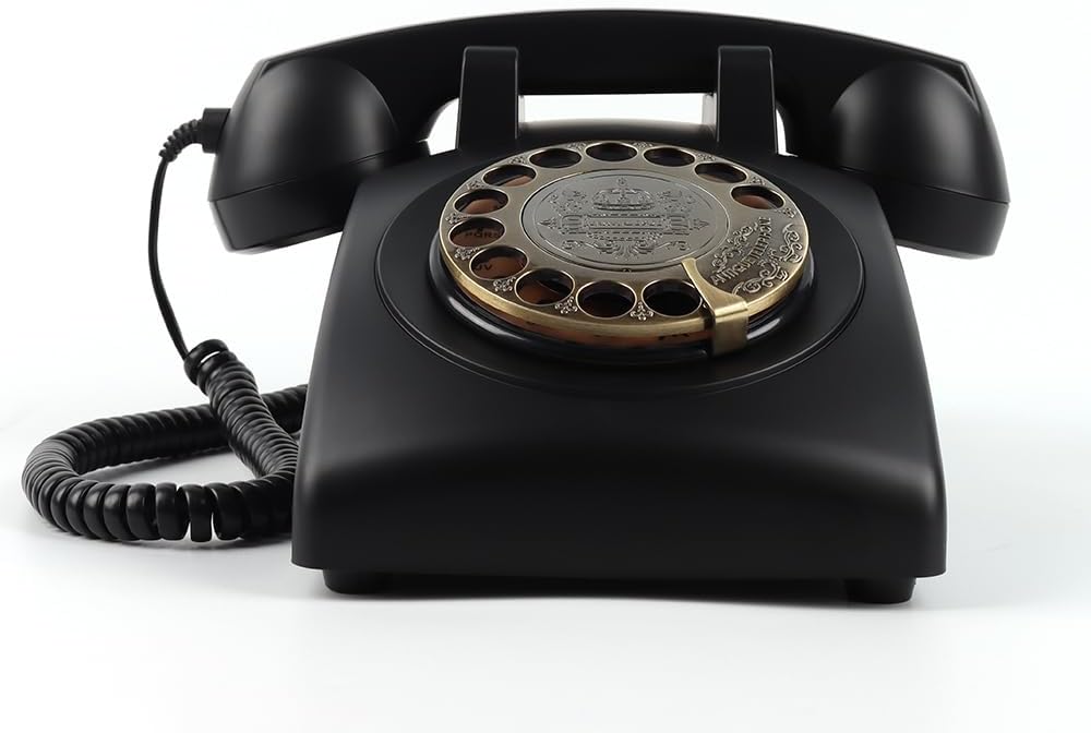 Wedding Guest Book Telephone with Free LED Wedding Sign, Audio Guestbook Phone for Wedding Party (Black Gold)