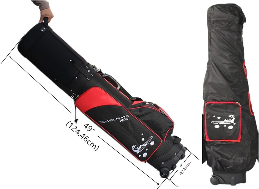 A99 Golf Travel Bag CarryOn Rolling Wheel Golf cart Bag case with TSA Lock and Protection Cover, Protect Your Club for Safe Transport