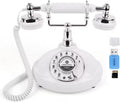 Vintage Audio Guest Book Phone with Free Card Reader,Unique Voicemail Message Recorder,Retro Guestbook Telephone Alternative Ideas for Wedding,Bridal Shower,Birthday Party,Anniversary (White)