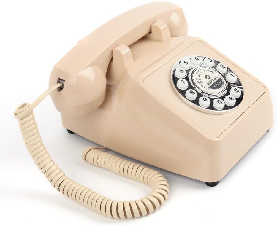 cojodopo Wedding Message Blessing Audio Guestbook Telephone, Antique Guestbook Telephone Fixed Landline Recorder Phone (Button Model)