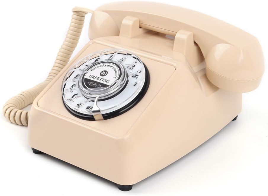 cojodopo Wedding Message Blessing Audio Guestbook Telephone, Antique Guestbook Telephone Fixed Landline Recorder Phone (Rotary Model)