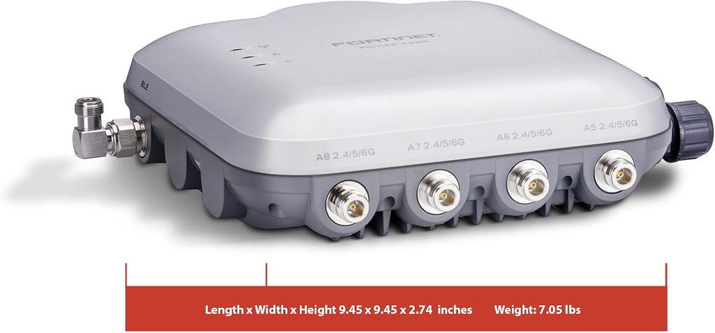 Fortinet FortiAP 432G Ruggedized Indoor/Outdoor Wi-Fi 6E Access Point | 802.11ax | Tri-Radio 2.4 GHz + 5 GHz + 6 GHz | 8 External Antennas | Up to 1148 Mbps + 2402 Mbps + 4804 Mbps (FAP-432G-A)