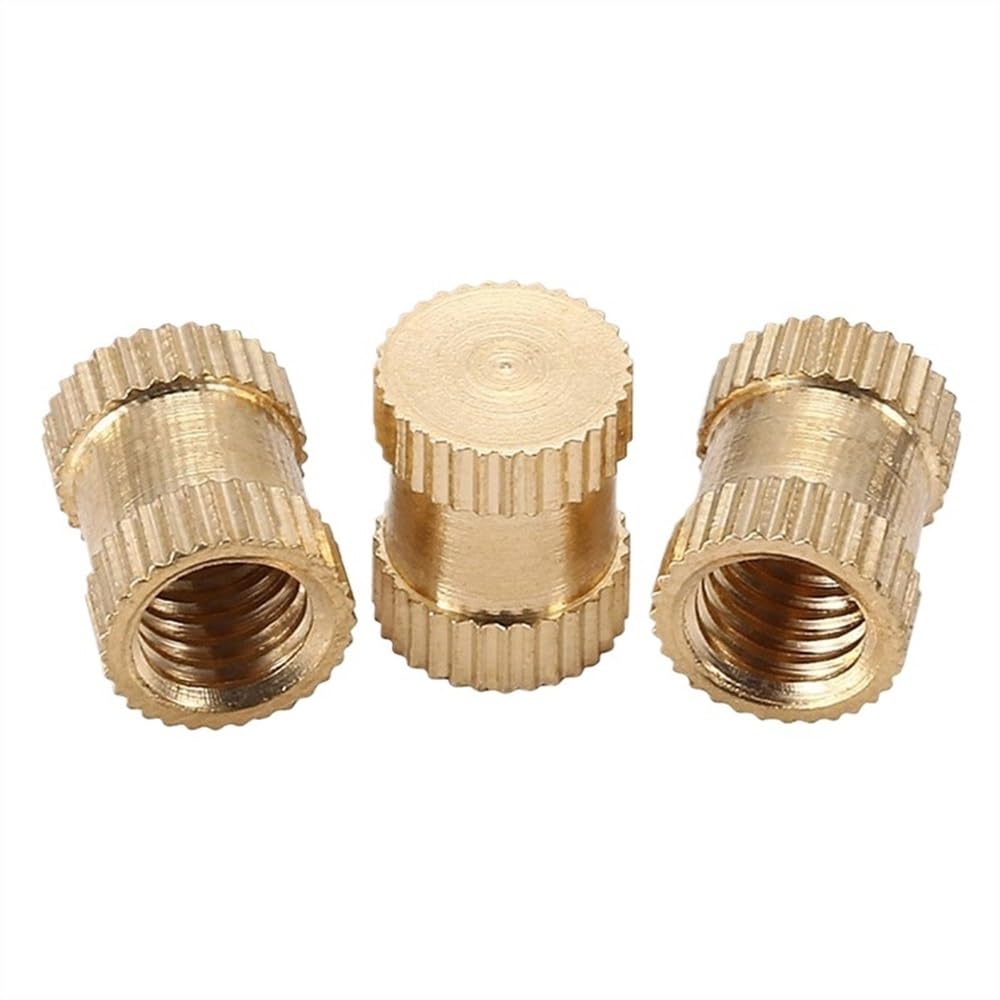 25pcs Type B Solid Brass Knurl Thread Insert Nuts for M3 M4 M5 M6 M8 - Durable Embedded Nutserts for Metal Applications(10mmxM4x5.2mm)
