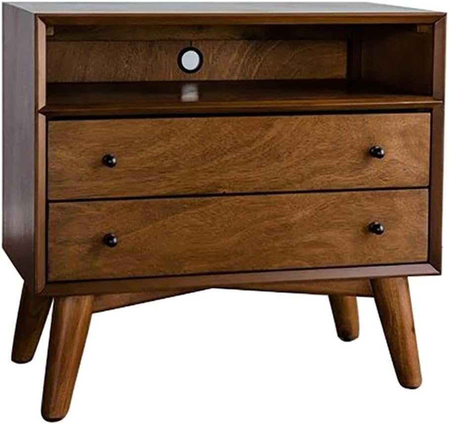 Home Square 3 Piece Set with Standard King Bed and 2-Drawer Nightstand in Acorn
