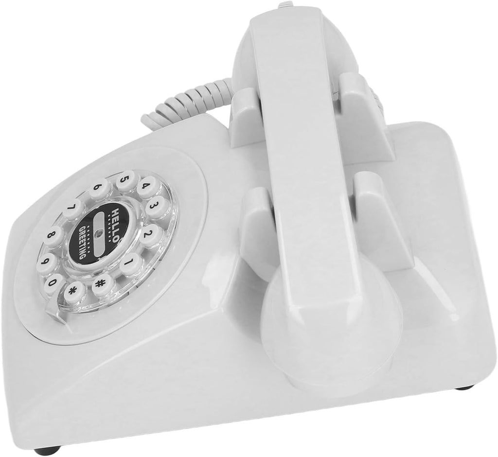 Audio Guestbook Phone, Retro Design Wedding Guest Book for Audio Recording, Voice Guestbook with 120 Hours 8G Capacity, for Special Events Like Parties Birthdays Weddings (White)