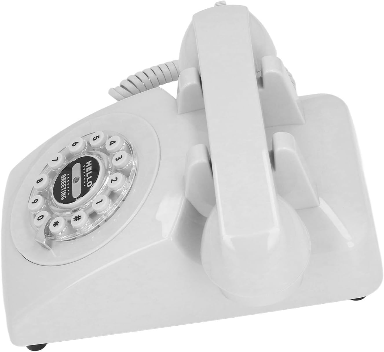 Audio Guestbook Phone, Retro Design Wedding Guest Book for Audio Recording, Voice Guestbook with 120 Hours 8G Capacity, for Special Events Like Parties Birthdays Weddings (White)