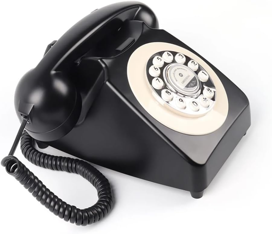 Vintage Old Fashioned Phone with Audio Recording Function for Weddings,Parties,Celebrations,Audio GuestBook Telephone Recording Messages Left by Attendees at Your Special Event (Black)