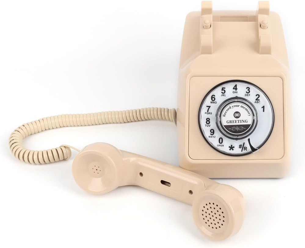 cojodopo Wedding Message Blessing Audio Guestbook Telephone, Antique Guestbook Telephone Fixed Landline Recorder Phone (Rotary Model)
