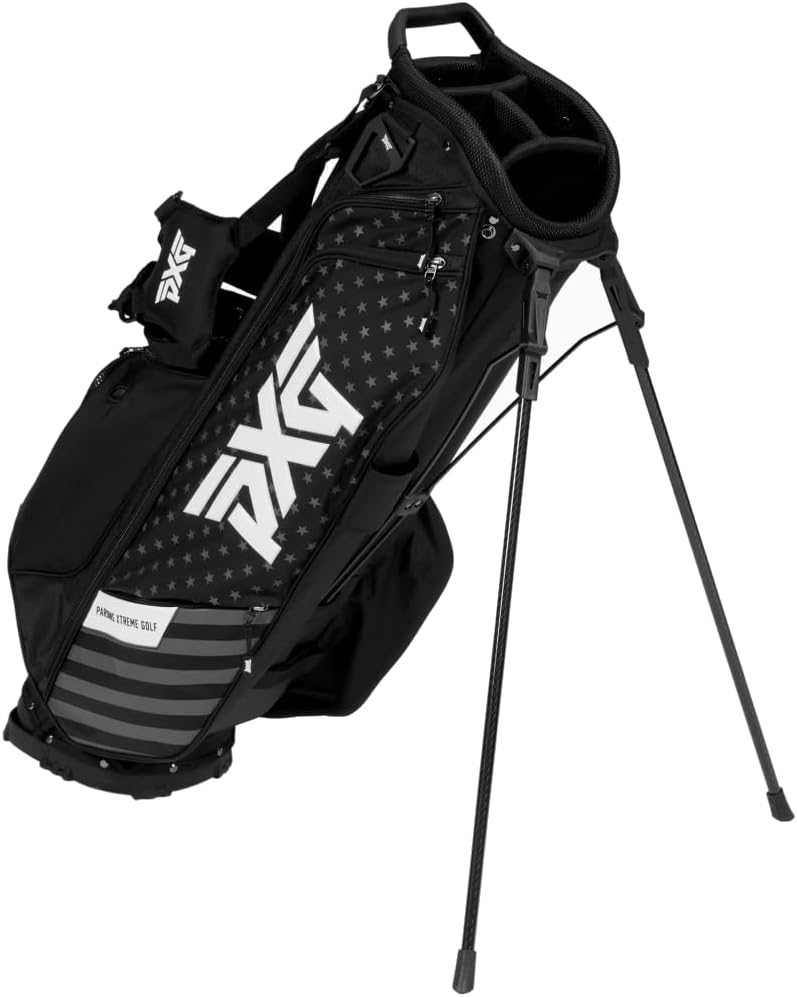 PXG Golf Carry Stand Bag, Xtreme, Deluxe, Lightweight, Aloha, with Carbon Fiber Stand Legs, 4-Way Top, 13 Pockets, Padded Back Panel, Insulated Water Bottle Pocket