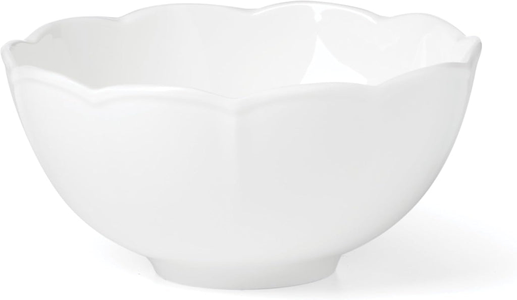 Lenox Dinnerware Set, Studio 1414 Scallop 12-Piece Set, Service For 4, Bone China Material, Dishwasher & Microwave Safe, Home And Kitchen, Kitchen And Dining, Plates And Bowls Sets (White, 12 Pieces)