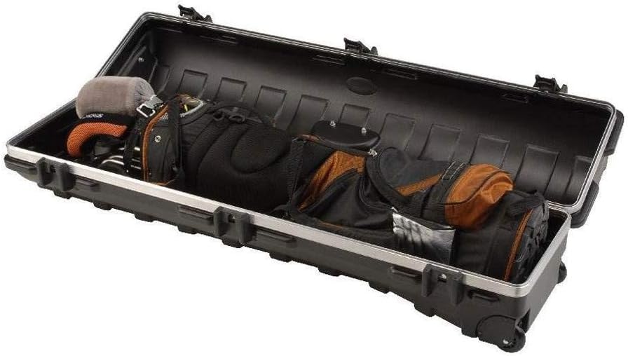 SKB Cases Deluxe ATA Standard Hard Plastic Storage Wheeled Golf Bag Travel Case