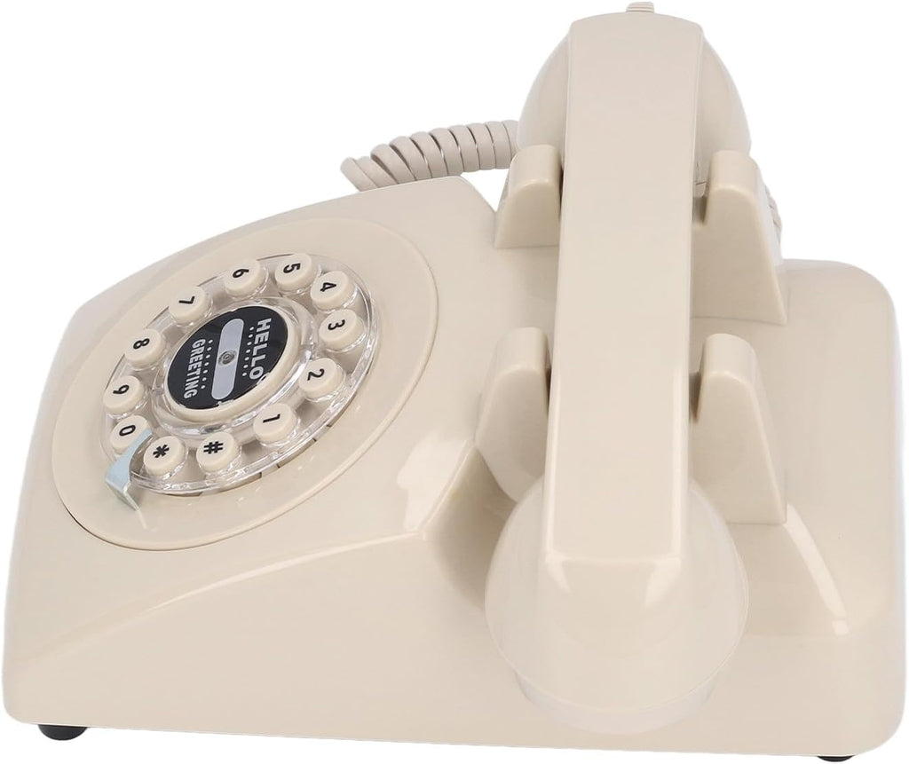 Audio Guestbook Phone, Retro Design Wedding Guest Book for Audio Recording, Voice Guestbook with 120 Hours 8G Capacity, for Special Events Like Parties Birthdays Weddings (Beige)
