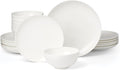 Lenox Dinnerware Sets, Studio 1414 Coupe 18-Piece Dinnerware Set, Service For 6, Bone China Material, Dishwasher Safe, Microwave Safe, Bowls, Plates And Bowls, Dinner Dishes, Plates (White, 18 Piece)