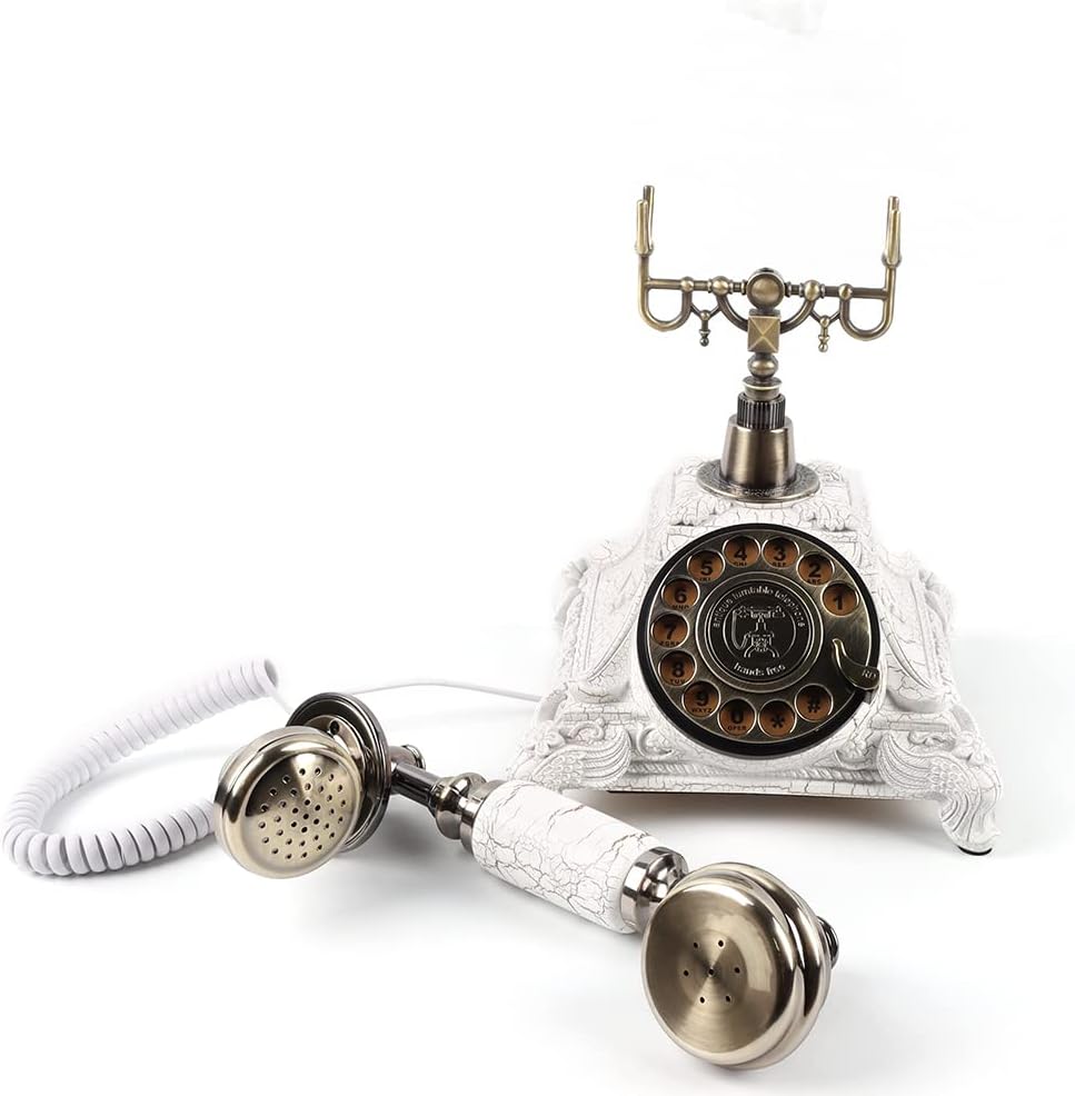 cojodopo Wedding Audio Guest Book Telephone, Classic Retro Craftsmanship Wedding Guestbook for Confessional Wedding Birthday Party (White)