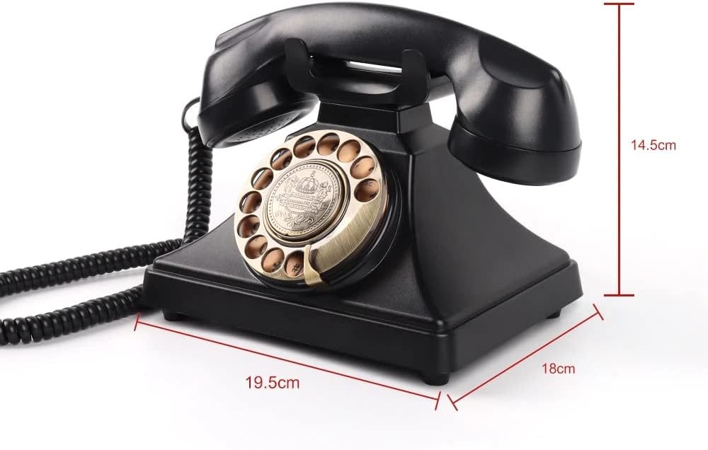 cojodopo Vintage and Retro Style Audio Guestbook,Black Rotary Phone for Wedding Party Gathering (Black)
