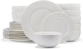 Pfaltzgraff Esmerlda White 24 Piece Plate Bowl Dinnerware Set, Service for 8