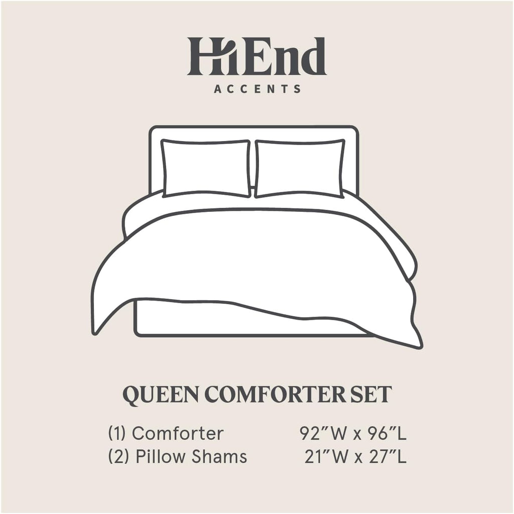 HiEnd Accents Andie Washed Linen Floral Comforter Set, 3 Piece Queen Size Bedding Set, Vintage Flower Print, Cream Tuscan Marigold Medallion Pattern, Chic Casual Classic Comforter with Pillow Shams