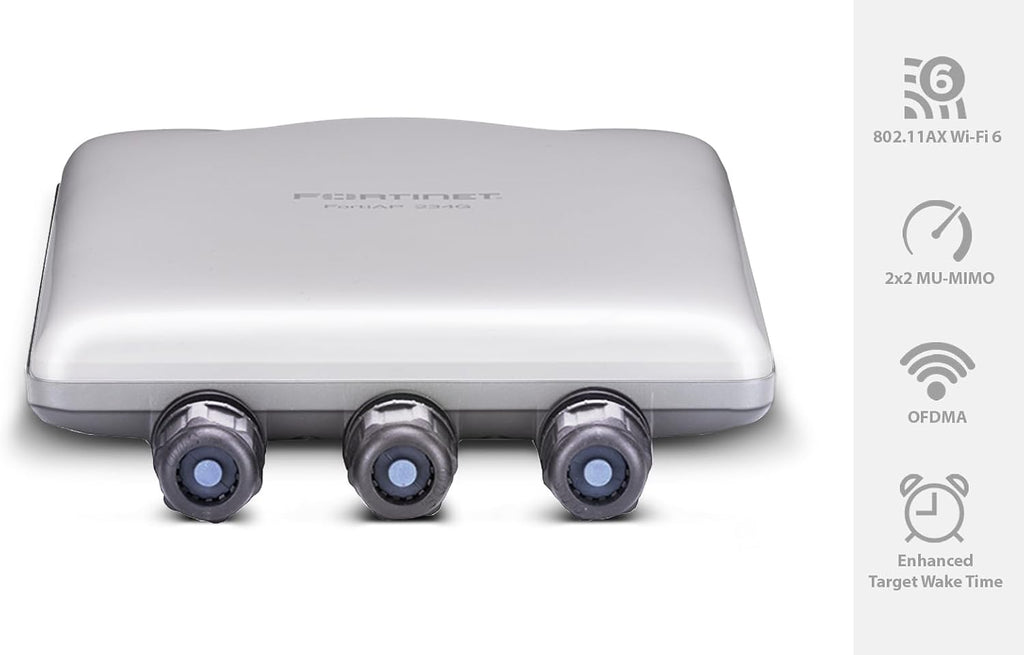 Fortinet FortiAP 234G Ruggedized Indoor/Outdoor Wi-Fi 6E Access Point | Tri-Radio 2.4 GHz + 5 GHz + 5 GHz / 6 GHz/scanning | Up to 574 Mbps + 1201 Mbps + 2402 Mbps (FAP-234G-A)