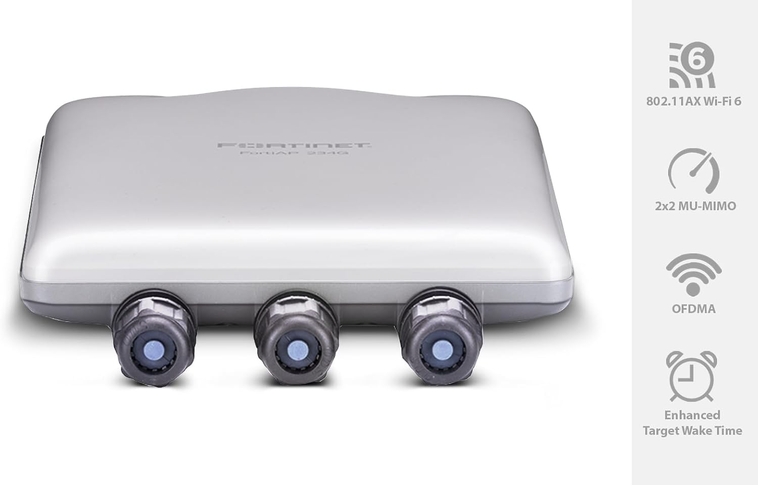 Fortinet FortiAP 234G Ruggedized Indoor/Outdoor Wi-Fi 6E Access Point | Tri-Radio 2.4 GHz + 5 GHz + 5 GHz / 6 GHz/scanning | Up to 574 Mbps + 1201 Mbps + 2402 Mbps (FAP-234G-A)