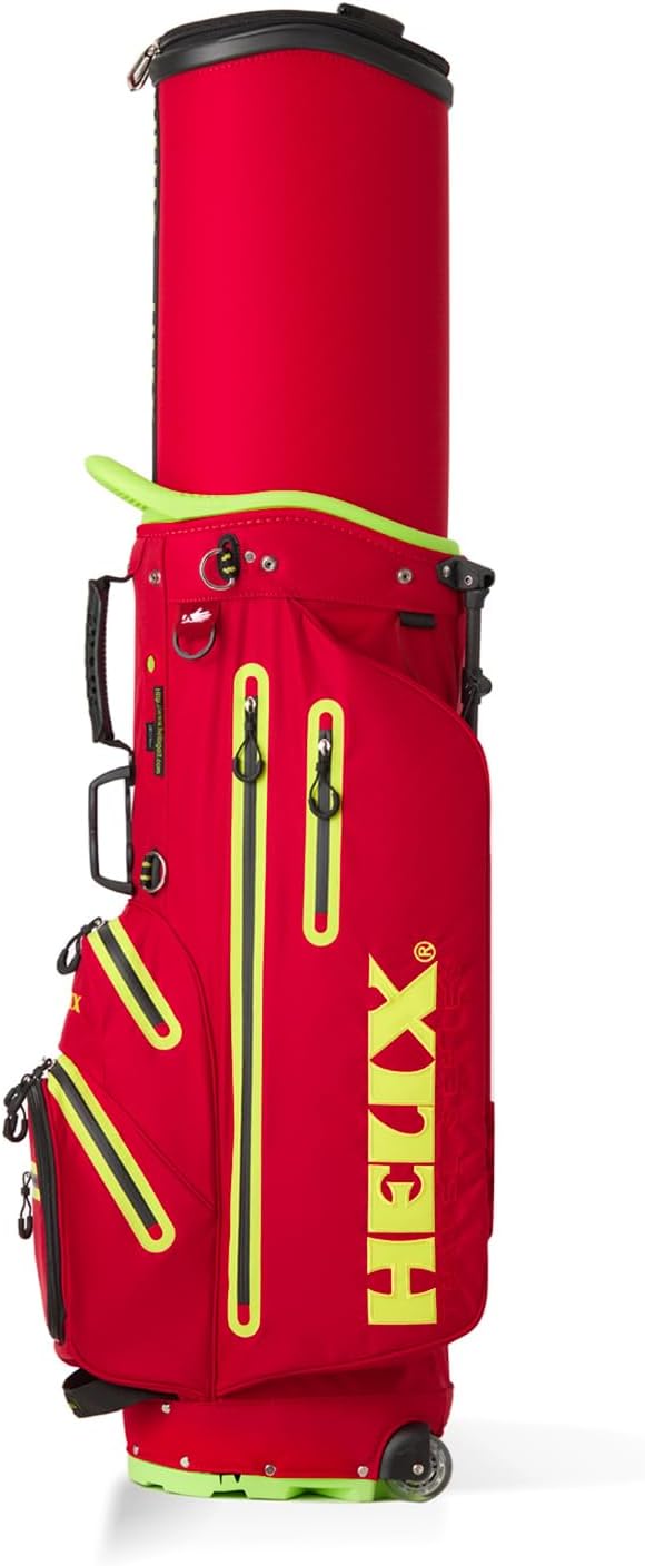 HELIX Golf Stand Bag Retractable, 6 Way Dividers with Backstrap Shoulder Carry Golf Bag, Golf Bag Stand with Wheel for Traveling