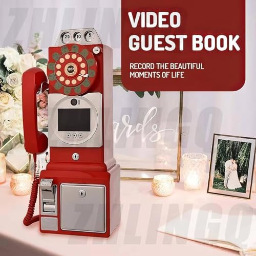 Video Guest Book for Weddings - Unique Phone Booth with 5000mAh Battery, 32GB Storage, Continuous 7-Hour Use, Leave Video & Audio Messages, Perfect for Events