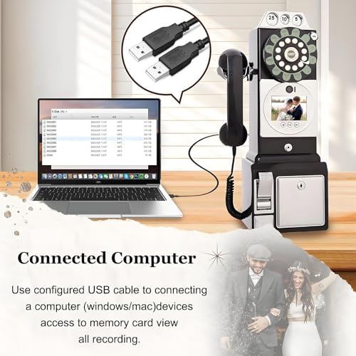 Customized 1080P Video Guest Book with 32G SD Card, Retro 1950s Style Audio Messages, Wedding Guestbook with Lens Recording, Perfect for Memorable Events