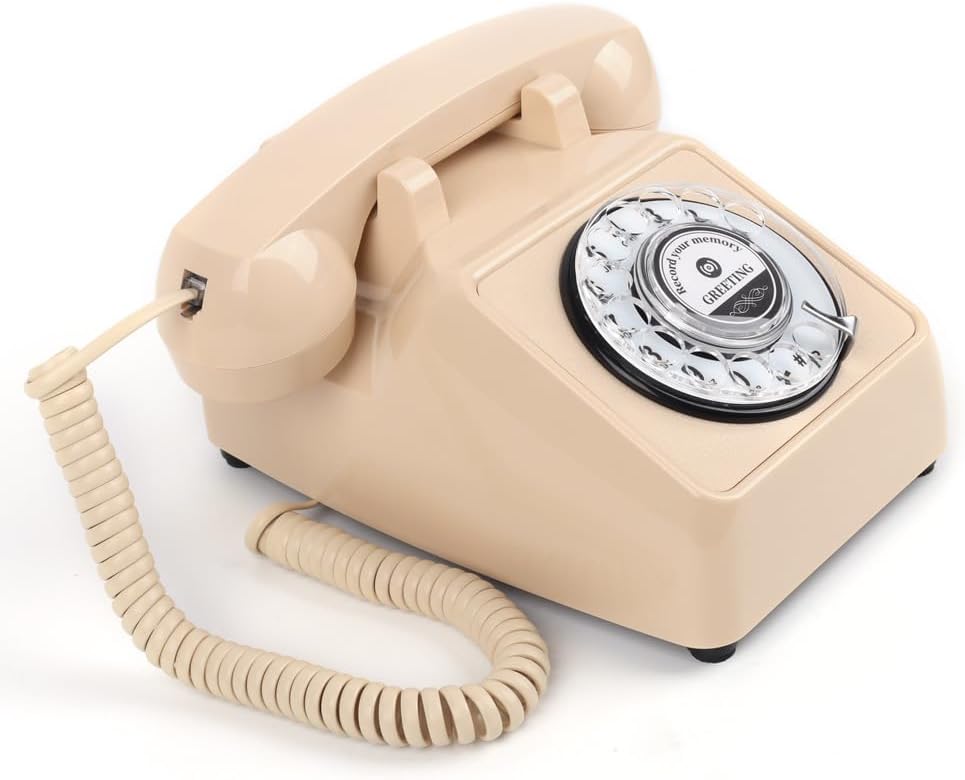 cojodopo Wedding Message Blessing Audio Guestbook Telephone, Antique Guestbook Telephone Fixed Landline Recorder Phone (Rotary Model)