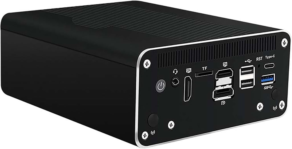 Firewall Appliance Mini PC i5-1250P(12C/16T,Up to 4.4GHz),2xSFP+10GbE Ports,NO RAM NO SSD Barebone Mini Home Server Computer,4xi226-V 2.5GbE,HDMI+DP Triple Display,1xConsole Micro PC