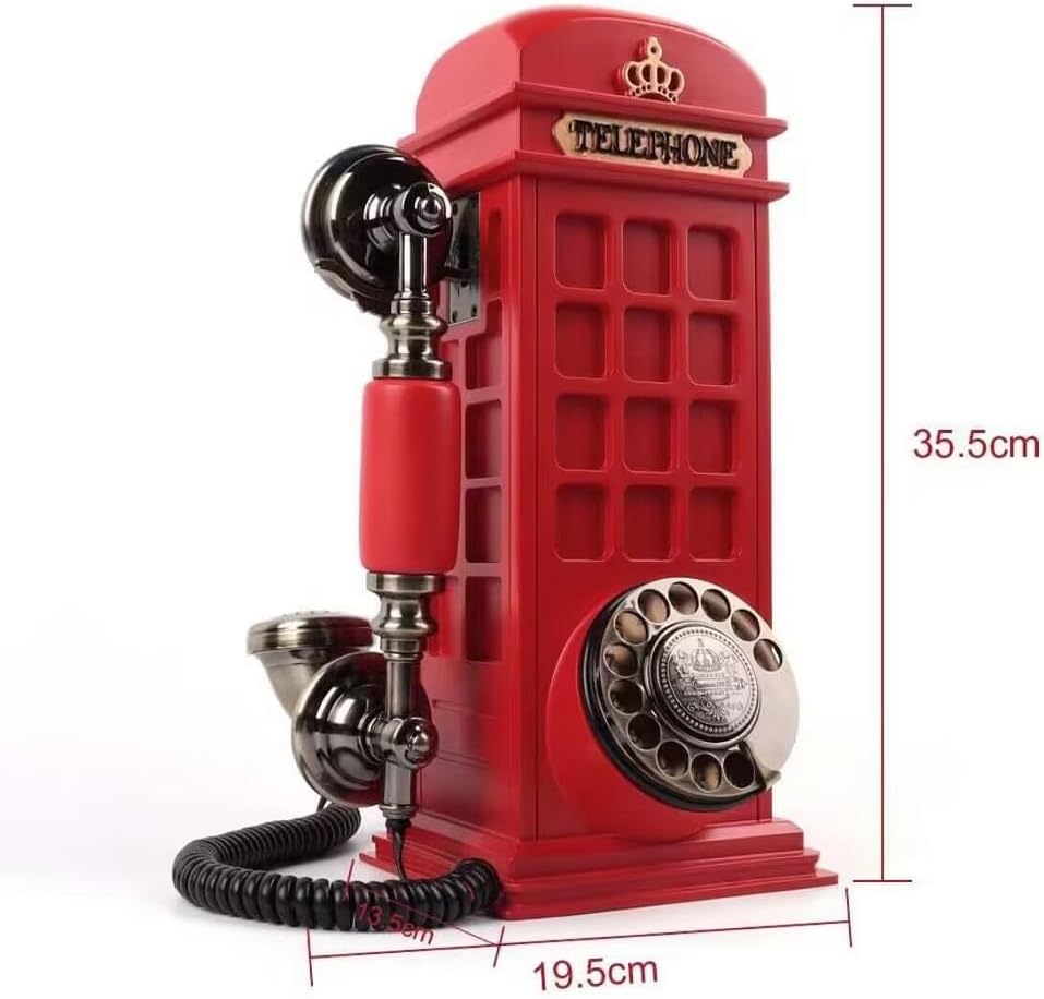 Retro Phonebooth Recording Audio Guest Book Phone for Wedding, Vintage Guestbook Telephone Booth (Black)