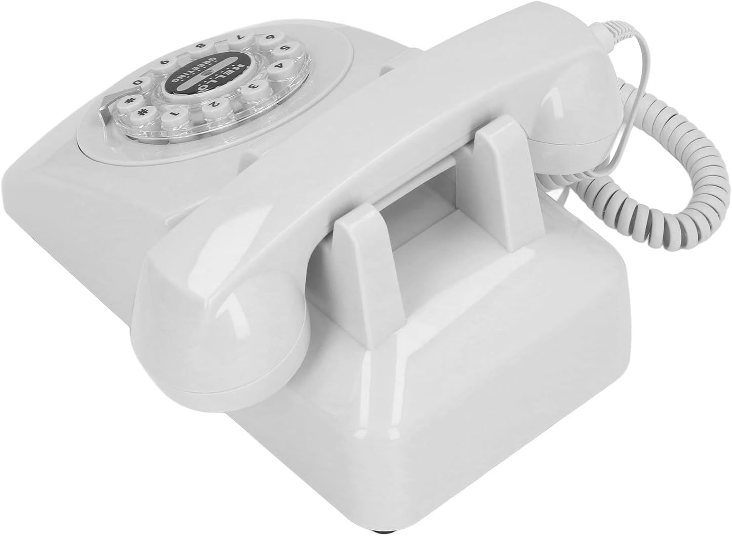 Audio Guest Book, Vintage Phone Design with 120 Hours 8G Capacity for Weddings and Special Events (White)