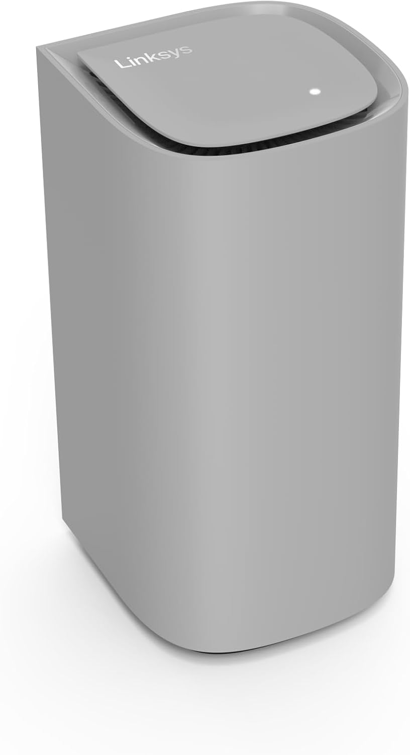 Linksys Velop Pro 6E WiFi Mesh System | One Cognitive Mesh Tri-Band Router | 5.4 Gbps (AXE5400) Speeds | 3,000 sq ft Coverage | Connect 200+ Devices | 1Pk MX6200 Grey | 2024 Release (Renewed)