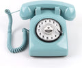 cojodopo Vintage Audio Guestbook, Wedding Confessional Recording Retro Phone Classic Rotary Dial Audio GuestBook (Blue)