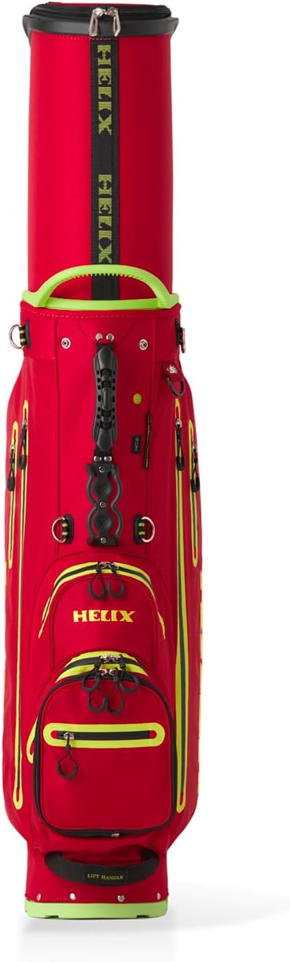 HELIX Golf Stand Bag Retractable, 6 Way Dividers with Backstrap Shoulder Carry Golf Bag, Golf Bag Stand with Wheel for Traveling