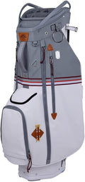 Sun Mountain Mid-Stripe 4-Way Cart Bag - Durable and Comfortable Golf Cart Bag with Eight Pockets for Storage - Features a Chrome Engravable Plate, Dual Tee Holders, and a Rain Hood