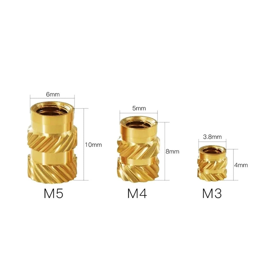 300pcs M5 M6 Heat Threaded Insert Nuts Brass Hot Melt Molding Knurled Injection Metal Copper Lock Nut for 3D Printer(M6x9.5x9.5 (300pcs))