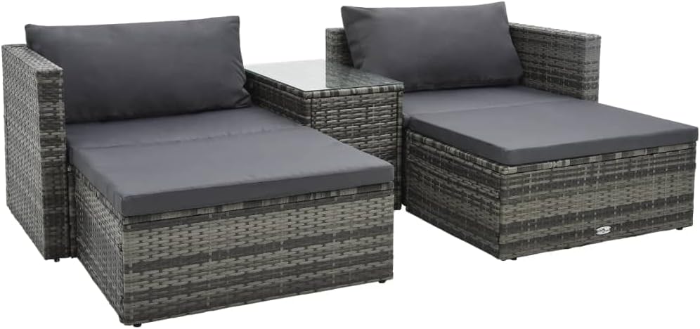 5 Piece Patio Lounge Set with Cushions Poly Rattan Grayqueen Bed Frame with headboard Queen Size Bed Frame King Size Bed Frame King Platform Bed Frame Metal Bed Frame Queen Size