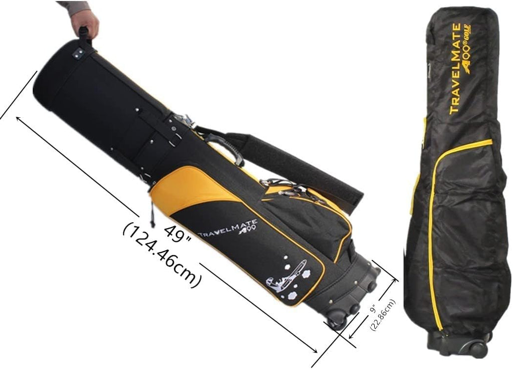 A99 Golf Travel Bag CarryOn Rolling Wheel Golf cart Bag case with TSA Lock and Protection Cover, Protect Your Club for Safe Transport