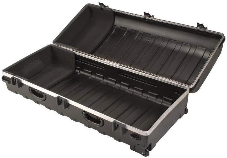 SKB Cases Double ATA Standard Hard Plastic Exterior Golf Bag Travel Case with Wheels, Black (2 Pack)