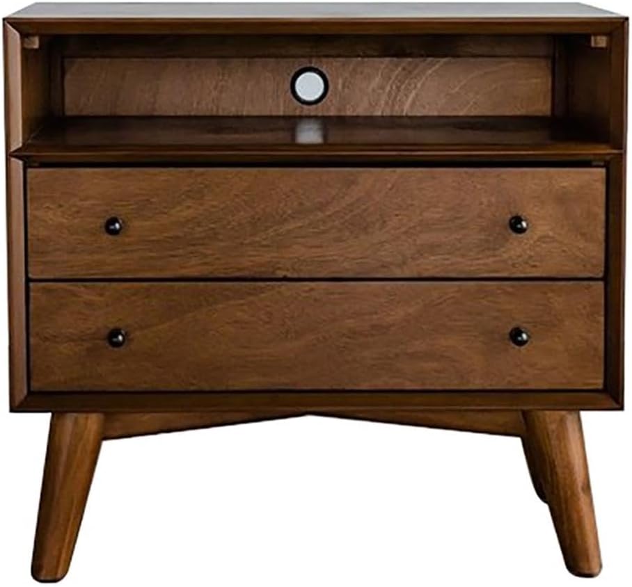 Home Square 3 Piece Set with Standard King Bed and 2-Drawer Nightstand in Acorn