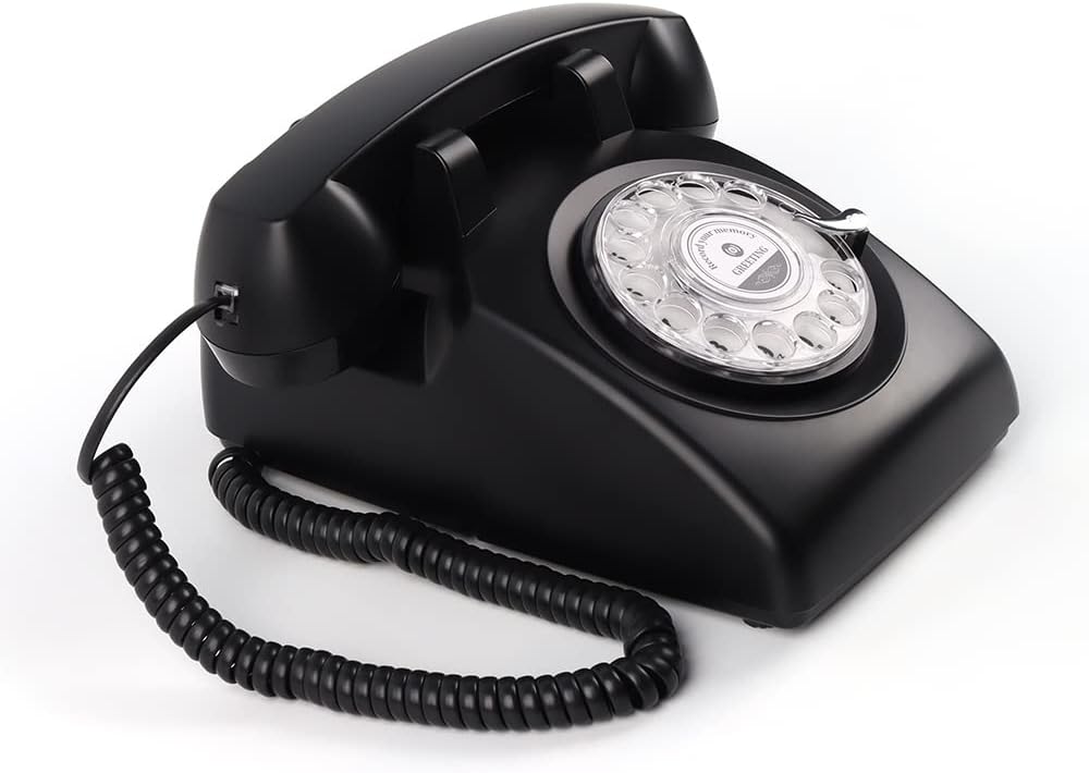cojodopo Vintage Audio Guestbook, Wedding Confessional Recording Retro Phone Classic Rotary Dial Audio GuestBook (Black)
