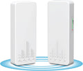 Outdoor Wireless Bridge, NICGIGA 5.8G 4KM Transmission WiFi Point-to-Point Wireless Ethernet Bridge Router, with 2 Gigabit RJ45 LAN Ports, 2-Pack CPE, Factory Pairing Without Setting, Plug and Play.