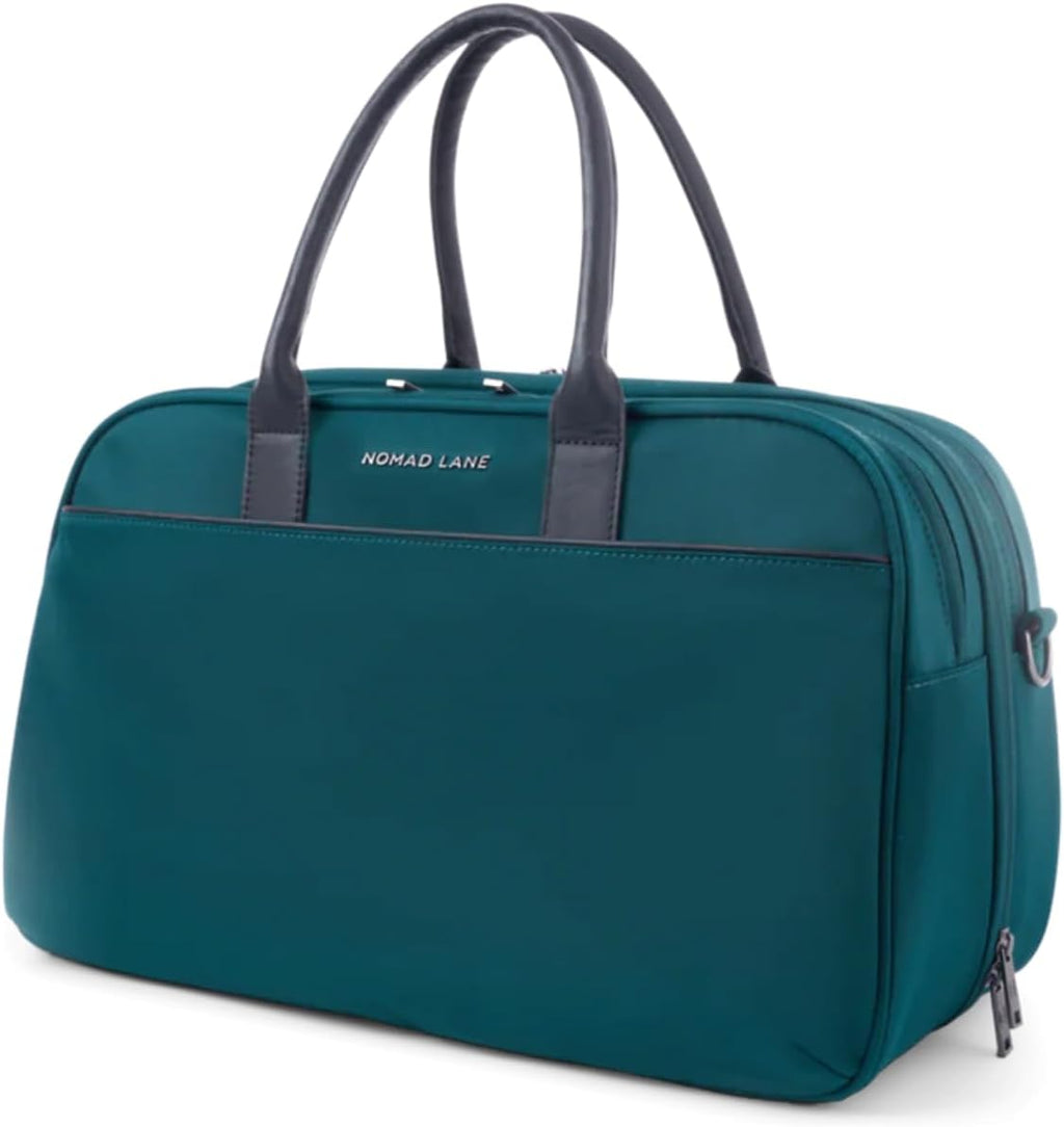 Nomad Lane Carry-On Luggage Duffel Bag, Durable & Lightweight Suitcase. Bento Bag, Personal Item Weekender Travel Bag for Men & Women, Pine Green
